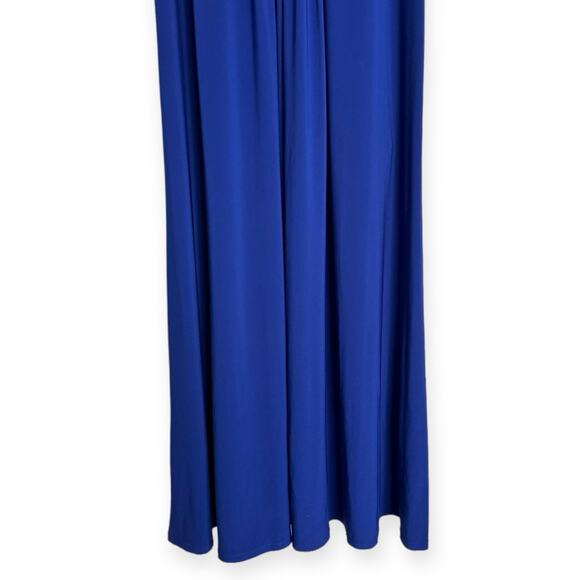 Eliza J Blue Jeweled Empire Waist Keyhole Front Stretch Maxi Dress Women's 12 - Picture 8 of 12